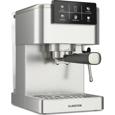 Klarstein Portafiltro SteelPresso máquina portafiltro  Pantalla táctil  20 bar  Acero inoxidable