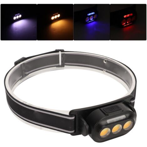 Lampe Frontale LED USB Rechargeable 3 Vitesses Haute Luminosité Lampe Frontale Étanche pour Pêche de Nuit Course à Pied,DUBUNS