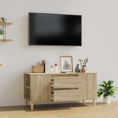 Meuble TV pour Salon - Armoire TV Moderne Chêne sonoma 102x44,5x50 cm Bois d'ingénierie BV202756 - BonneVie (1/5)