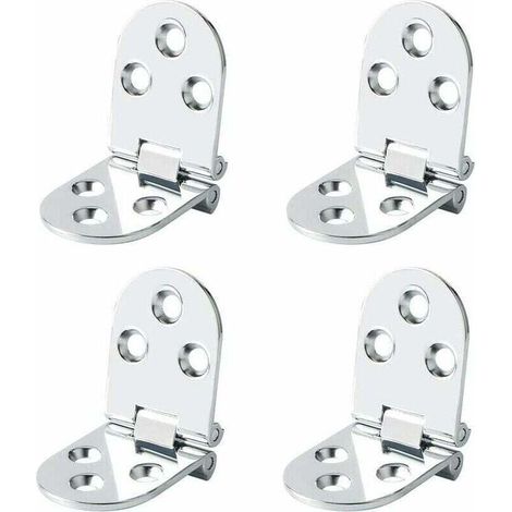 Cerniere per tavoli pieghevoli, connettori pieghevoli per mobili, in acciaio inox, pieghevoli a 180 gradi, spessore 2,5 mm, finitura cromata in acciaio inox, 4 pezzi (1/4)