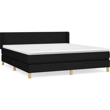 Maison Exclusive - Boxspringbett mit Matratze Schwarz 160x200 cm