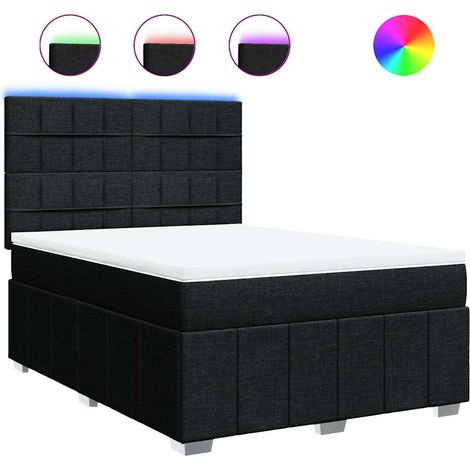 Maison Exclusive - Boxspringbett mit Matratze Schwarz 140x200 cm (1/5)