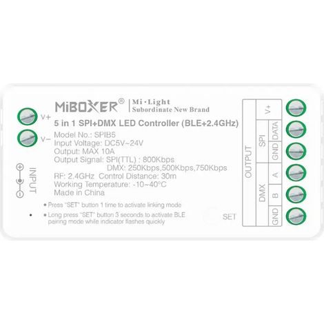 Controlador Tira Led Digital Spi Y Dmx Miboxer Spib5 Spib5