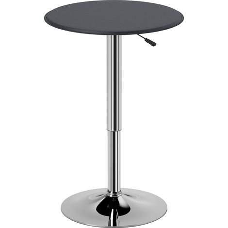 Tavolino da Bar Rotondo Girevole e Regolabile in Altezza (67-93cm)