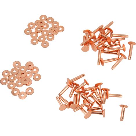 Ensemble d'outils de pose de rivets en cuivre massif pour articles en cuir et jeans, rivets permanents à motif météorite, ensemble d'outils de pose de clous en cuivre C (1/5)