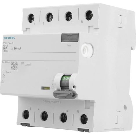 Siemens 5SV3344-6 Interruptor diferencial 4 polos gris
