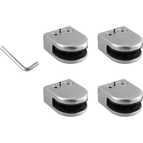 Pince De Verre 4 PCS 8-10mm En Acier Inoxydable 304 Clip En Verre Pince Support Dos Plat Finition Chromig pour Balustrade (1/5)
