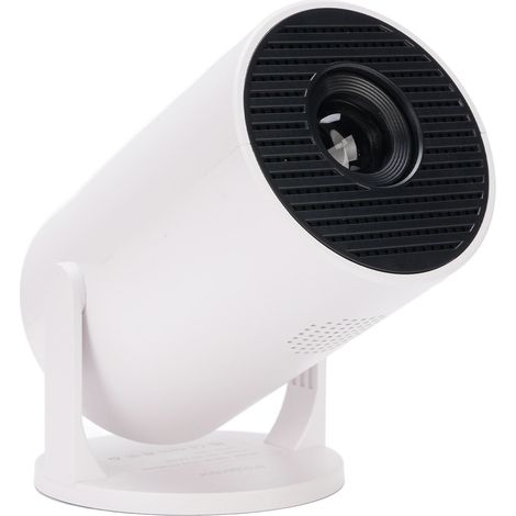Projecteur portable avec Wi-Fi et Bluetooth, résolution 1080p, correction automatique du trapèze, télécommande incluse, idéal pour le home cinéma et l'extérieur (blanc, prise UE). (1/5)