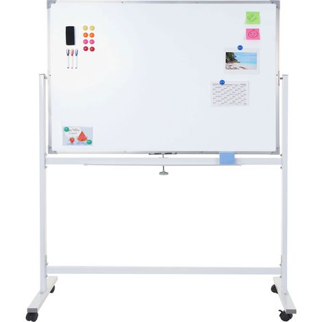 Tableau blanc HWC-C85, mobile, accessoires inclus 150x100cm (1/5)