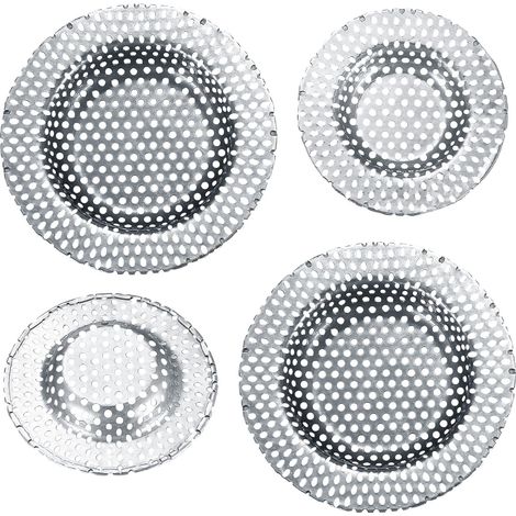 Lot de 4 bouchons d'évier en acier inoxydable pour baignoire, cuisine, salle de bain (2 tailles)