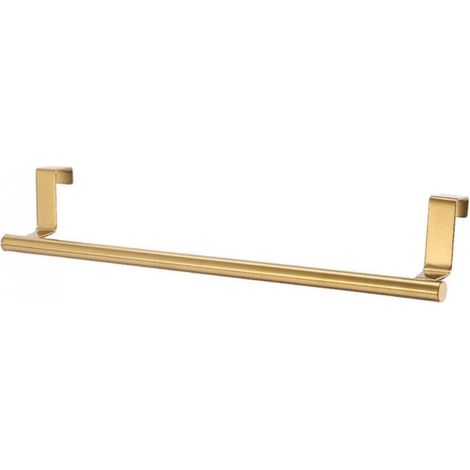 Toallero colgante de acero inoxidable para cocina, soporte para toallas de cocina sin necesidad de taladrar, 23 cm de largo (dorado) (1/5)