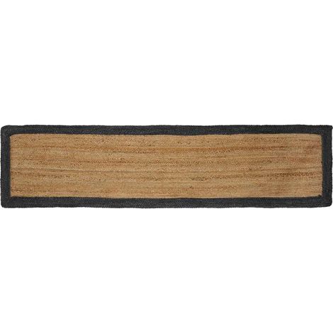 vidaXL Tapis de surface Gris foncé 60 x 250 cm Jute