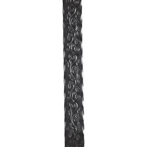 Deco Fer Forge – Main courante pleine martelée motif floral 3m – Fer forgé à souder – Largeur 40mm épaisseur 8mm – Fixation par soudure