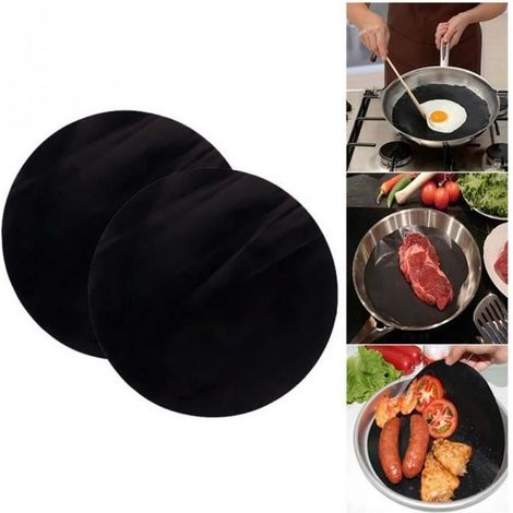 Feuille de cuisson antiadhésive - SHIPENOPHY - 24 cm - Lot de 2 - Haute température - Tissu en fibre de verre (1/4)