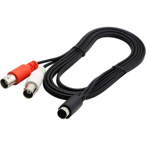 Câble d'extension répartiteur en Y 4 Broches Mini DIN S-Vidéo mâle vers 2 BNC Femelle. de Signal vidéo pour appareils tels Que Les oscilloscopes et Les moniteurs (26 cm), 1.5M (1/5)