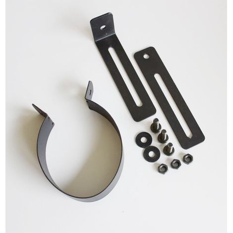 Sivac – Collier pour fumisterie noir réglable – Ø 80mm – Pour poêle à granulés – Fixation murale robuste (1/5)