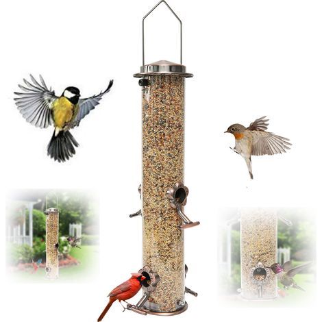 Hängender Vogelfutterspender für Garten und Hof mit 4 Futteröffnungen zur Vogelbeobachtung (1/5)