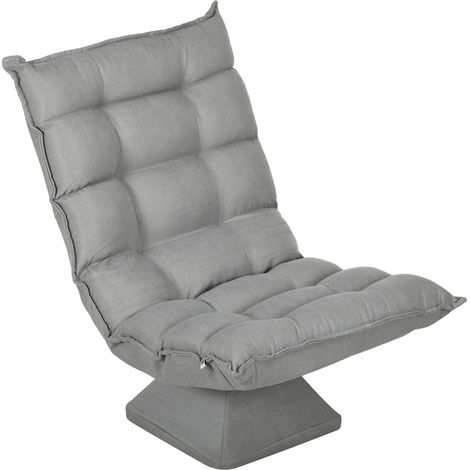 Bodenstuhl Verstellbares Bodensofa, drehbar, Meditationsstuhl, Relaxsessel, Lazy Sofa für Wohnzimmer, Büro, Hellgrau (1/5)