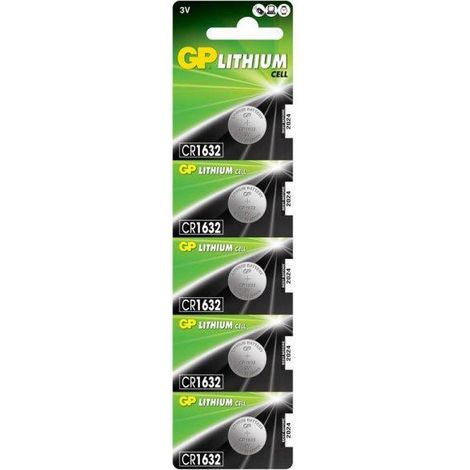 gp pilas litio 5 pilas boton (cr1632-b5 gp) 3,0v- 53 mah g334