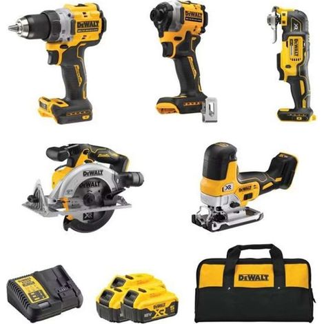 DeWalt DCK502P3 Kombiset Gelb mit 5 Elektrowerkzeugen
