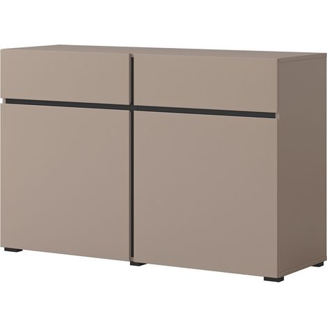 Buffet 120cm en color beige y negro colección HAVANA. Aparador de diseño con 2 puertas y 2 cajones. (1/5)