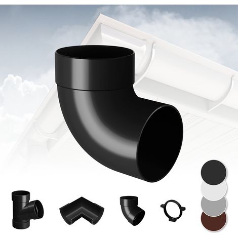 Système de gouttière - PVC plastique de 130 mm, sélection de composants - RainWay 130: anthracite, Coude de tuyauterie 87° simple