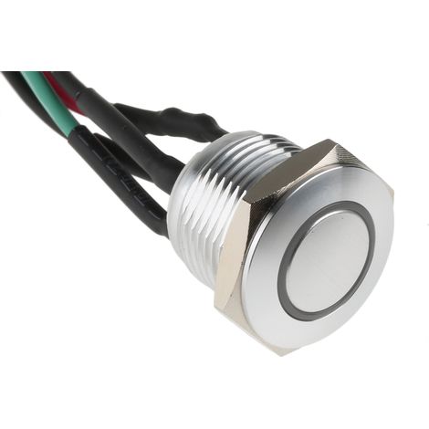 Bouton-poussoir, Momentané lumineux, LED Rouge, Unipolaire à une direction, 2 A, Translucide, Montage panneau (1/5)