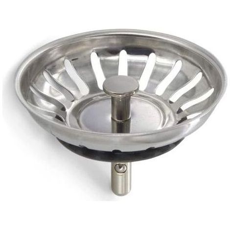 2 bouchons d'évier de cuisine en acier inoxydable - crépine universelle (diamètre 78 mm), grille d'évier anti-obstruction et panier d'évier à vidange rapide