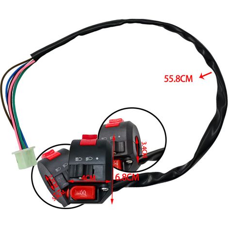 Motorcycle modification parts, three-function switch, three-function female connector, engine off, headlight, and start switch, direct sales. (1/4)