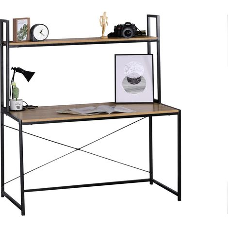 Bureau Barthy en métal avec étagère 120x60x138
