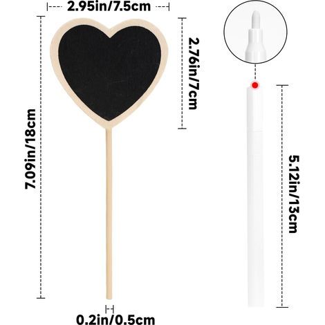KINGLAKE 20 pièces étiquette pour plante de bois,étiquettes jardin exterieur,étiquettes semis,étiquette potager,etiquettes plantation-forme coeur (1/4)