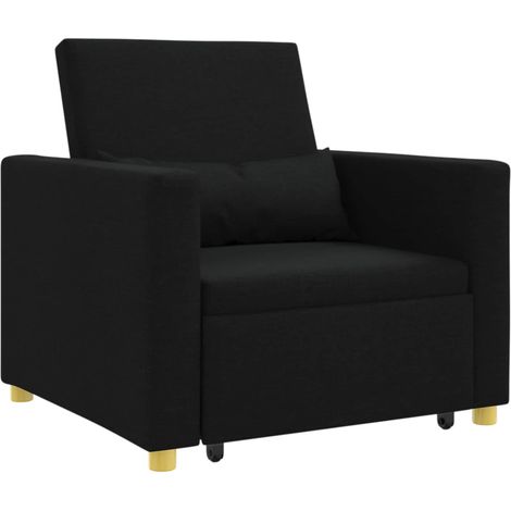 Maison Exclusive - Divano letto estraibile singolo Nero 90 x 165 x 87 cm Tessuto