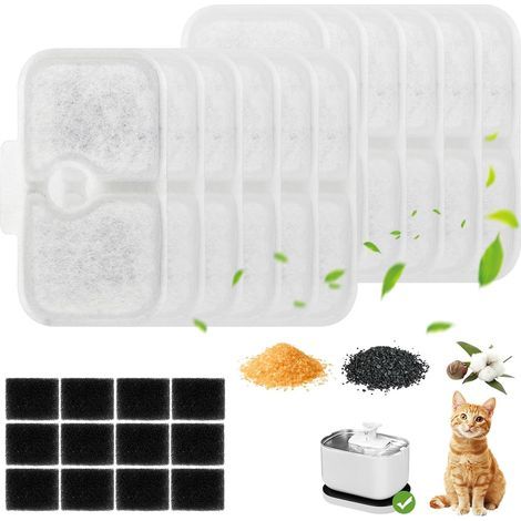 12 Pcs Filtre Fontaine Eau Chat pour Petlibro, Filtres pour Fontaine à Eau Chat, Filtres de Fontaines à Boire pour Chats Animaux de Compagnie pour PLWF105/PLWF115/PLWF005 (1/5)