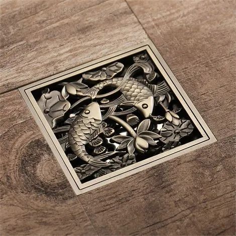 Bonde de sol de salle de bain en bronze - Two Fish (1/3)