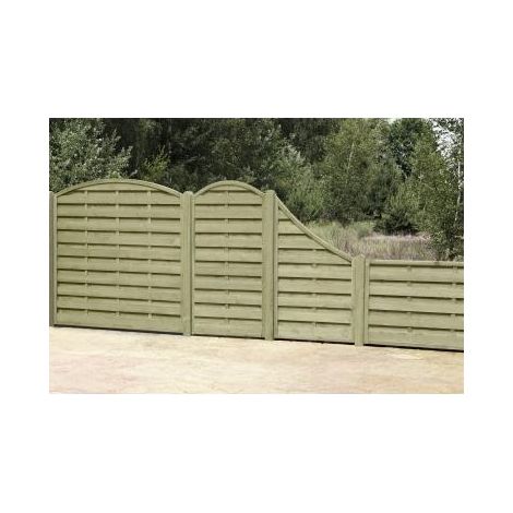 Dichtzaun mit Leimholzbogen R.45x45mm, B180xH180/160 cm