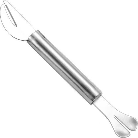Couteau à éviscérer double tête pour volailles (poulet, canard, oie) - Couteau de découpe pour poissons et intestins en acier inoxydable - Ustensile de cuisine professionnel-x