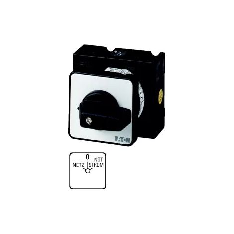 Eaton Umschalter, T3, 32 A, Einbau, 4 Baueinheit(en), Kontakte: 8, 60 °, rastend, mit 0-Stellung, Netz-0-Notstrom, Abwi (1/2)
