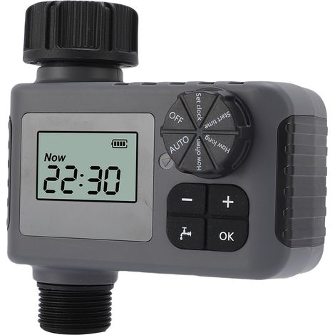 Minuteur d'arrosage automatique intelligent programmable pour tuyau d'arrosage poreux, irrigation goutte à goutte numérique avec arrosage manuel (1/5)