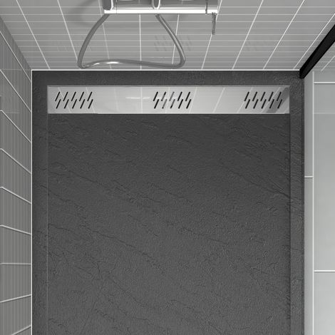 Rejilla lineal de aluminio acabado cromo para platos de ducha - 69,5x11x0,2cm - GRID LINE CHROME