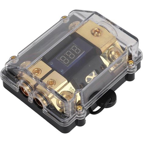 1-in-2-Out-Stromverteiler-Splitter aus Kupfer, universell für Auto-Audio, 0/2-Gauge-Kabel, 100 A