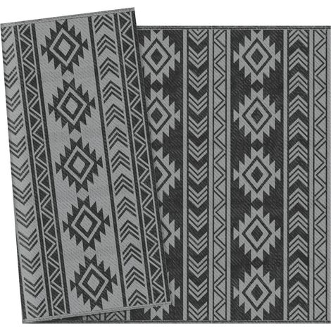 Tappeto Moderno 182x274 cm in Polipropilene Nero e Grigio (1/5)