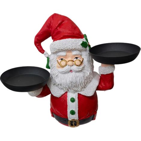 Weihnachtsteller aus Kunstharz mit Weihnachtsmann und Schneemann, Snacktablett für Partys und festliche Abendessen (1/5)
