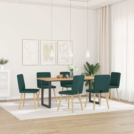 Maison Exclusive - Sedie da Pranzo 6 pz Verde Scuro in Tessuto