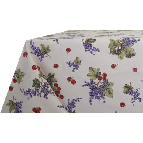 Tovaglia Per Salotto Cucina Tavolo 100% Cotone Frutti Di Bosco RP, misura140x140coloreFrutti Di Bosco