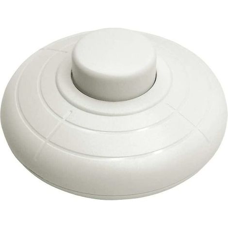 – Interruptor de pie redondo blanco – Para lámparas de pie y de mesa – Carcasa de plástico de ingeniería – Diámetro 70 mm – Capacidad 2A/250V (1/5)