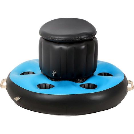 Glacière flottante gonflable pour piscine avec 6 porte-gobelets intégrés. Glacières flottantes gonflables en PVC pour lac. Porte-gobelets flottants pour piscine. (1/5)