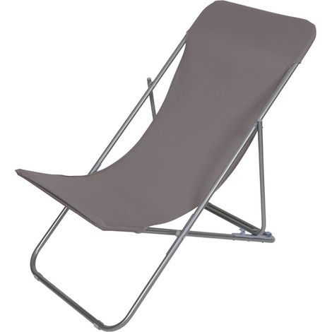 Chaise longue chilienne pliante Setubal Taupe (1/3)