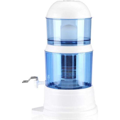 Carafe filtrante avec robinet, distributeur d'eau potable 16L Distributeur d'eau filtrée, station de filtration d'eau pour réduire les dépôts de calcaire,