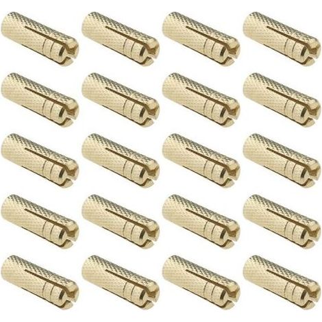 20pcs M8 Boulons d'expansion à Motif de Pression Interne en Laiton Chevilles d'Ancrage Mural Quincaillerie de Fixation Enfichable pour Ancrage dans des Briques Solides en Béton (1/4)