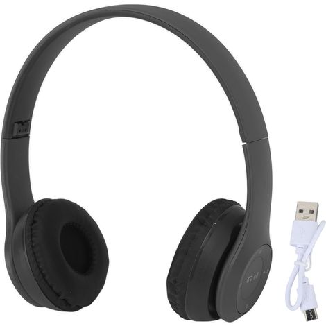 Casque Bluetooth P47 BT sans fil pliable réduction de bruit pour sport musique amateurs cadeau homme femme noir (1/5)